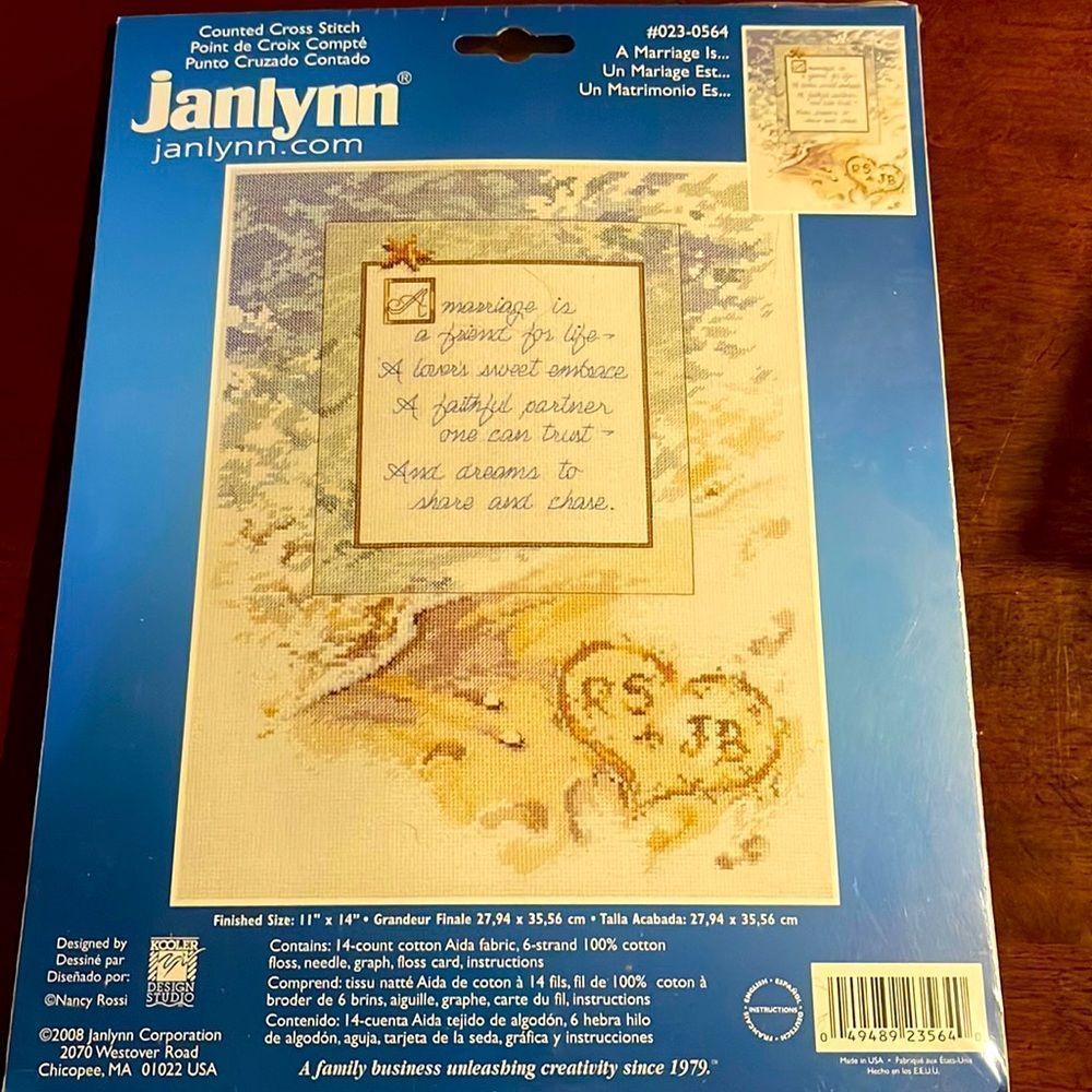 Janlynn Counted Cross Stitch “A Marriage Is” Sealed New #023-0564 Weddin…